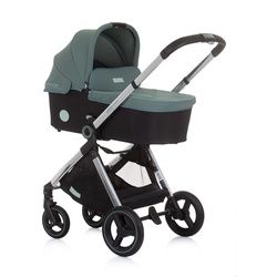 Chipolino Kinderwagen Elite 3 in 1 i-Size Babyschale Sportsitz Babywanne Tasche grün