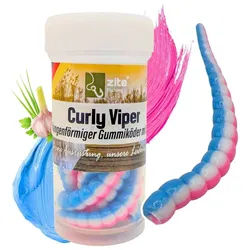Zite Kunstköder Curly Viper Allround, Schock, Natur Mix 6,5cm Gummiköder Forelle 8 St. blau