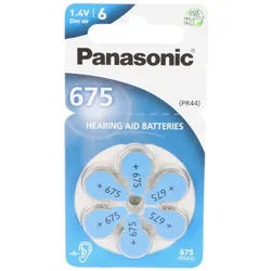 Panasonic Batterie Zinc Air, 675, 1.4V Retail Blister (6-Pack) Hörgerätebatterie