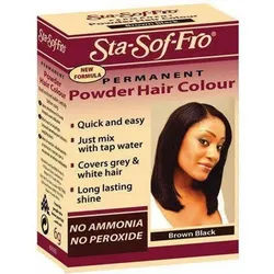 72 Hair Haarmaske Sta-Sof-Fro permanent powder hair colour, brown black - 8g