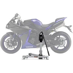 Zentralständer EVOLIFT® für Yamaha R1 (RN22) 09-14 Shadow Edition (Grundfarbe: Grau) Mit Werkstattmatte Ohne Mit Steckdosenhalterung Mit Werbeschild