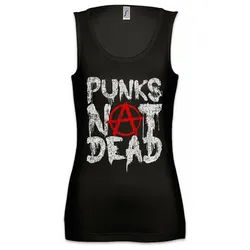 Urban Backwoods Tanktop Punks Not Dead II Ärmelloses Damen T-Shirt Music DJ MC Punk New Wave Avant-Garde Band Noise England schwarz XL