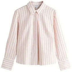 Next Langarmhemd Essential Langarmshirt mit Stretch, Kurzgröße (1-tlg) rosa 23 (GB: 18 Petite)