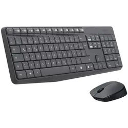 Logitech Logitech Wireless Kombo MK235, Desktop-Set Tastatur schwarz