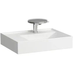 LAUFEN Kartell Waschtisch 8103354001581, 60x46cm, weiß LCC, Ablage links, 3 Hahnl., Saphirkeramik
