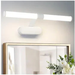 Nettlife LED Spiegelleuchte Zimmer 4000K Spiegellampe Schwarz/Weiß, LED fest integriert, Neutralweiß, Geeignet für weiß 40 cm