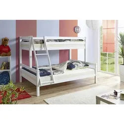 Mid.you Etagenbett , Weiß , Holz , Buche , massiv , 140x200 cm , nur für Rollroste geeignet , Babymöbel & Kindermöbel, Kinderzimmer & Jugendzimmer, Stockbetten