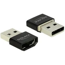 Delock Delock Handy Adapter [1x HDMI-Buchse - 1x USB 2.0 Stecker A] USB-Adapter schwarz