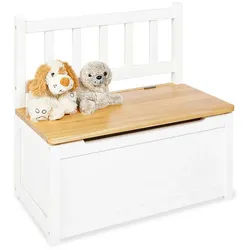Pinolino Kindersitzbank , Naturfarben, Weiß Hochglanz , Holz , Kiefer , 57x31 cm , Spielzeug, Holzspielzeug
