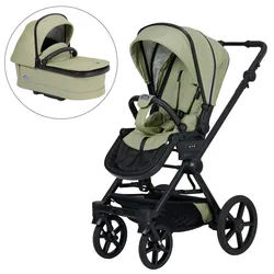 Hartan Kinderwagenset , Hellgrün , Textil , 3-teilig , 58x119x94 cm , EN 1888, UV 50+, AZO-frei, Made in Germany , Feststellbremse, Fußstütze abklappbar, Federung, kugelgelagerte Räder, 5-Punkte-Gurt, Handbremse, für Babyschale geeignet, Griff in Lederoptik, Sitz umsetzbar, Reflektorstreifen, abnehmbarer Schutzbügel,5-Punkt-Gurt, Gurtschoner, Schutzbügel abnehmbar, Sitz umsetzbar,Matratze , Baby on Tour, Kinderwagen, Kombikinderwagen
