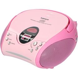 Lenco Tragbares Fm-Radio Mit Cd-Player Scd-24 (Farbe: Pink)