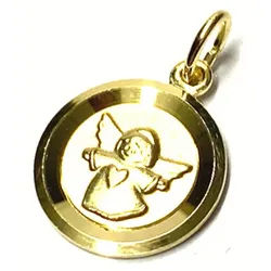 Edelschmiede925 Kettenanhänger Anhänger 333/- Gold Schutzengel Gravurplatte Kettenanhänger
