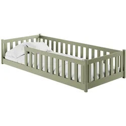 Kids Collective Bodenbett 80x160 cm in Olivgrün mit Matratze , Holz , 80x160 cm , Babymöbel & Kindermöbel, Kinderzimmer & Jugendzimmer, Kinderbetten