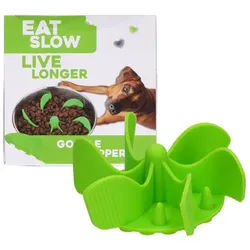 EAT SLOW LIVE LONGER Napf Gobble Stopper Green