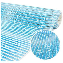 ANRO Schaum-Badematte Antirutschmatte Weichschaummatte Badezimmer Premium, Höhe 5 mm, strapazierfähig, Drainage Effekt, Rillen, wasserdurchlässig, rutschhemmend, pflegeleicht, Weich, fußbodenheizungsgeeignet, schnell trocknend, Rutschhemmend, mit Drainagelöchern, Praktisch, PVC, Eckig, Badteppich Weichschaum 300x65cm Therme Hellblau blau Eckig | 65 cm x 300 cm x 5 mm