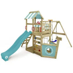Wickey Spielturm SeaFlyer – Maritimer Kinderkletterturm in Schiffsoptik, Klettergerüst - Perfekt für kleine Seefahrer mit 10 Jahren Garantie* blau