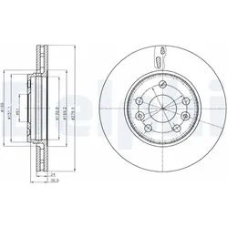 DELPHI Bremsscheibe bg4317c 280mm 24mm für MERCEDES-BENZ RENAULT NISSAN