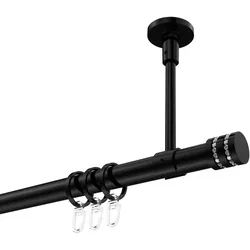 GARDINENSTANGE Sonette Estana 400 cm (geteilt in 2 x 200 cm), 1-läufig, 20 mm Ø Schwarz