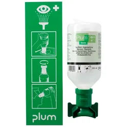 PLUM Augenspülstation 500ml mit Wandhalterung und Piktogramm 1 Stück