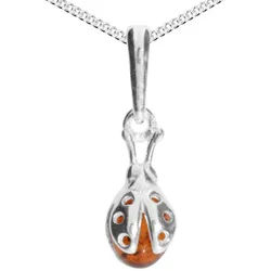 OSTSEE-SCHMUCK Kette mit Anhänger Ostsee-Schmuck Kette mit Anhänger Marienkäfer (2-tlg) silberfarben 40 cm