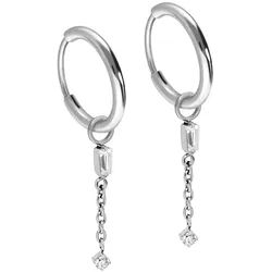 Titan Ohrclicker Creolen 2 KRISTALLE + KETTE