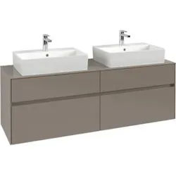 V&B Waschtischunterschrank Collaro 160x54,8x50cm, für 2 Waschtische, taupe