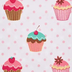 BAUMWOLLSTOFF Meterware Cupcakes, 150 cm