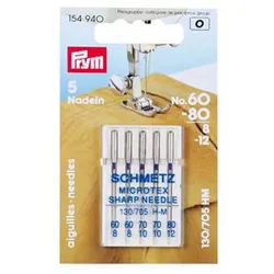 Stofferia Stoff Nähmaschinennadeln 130/705 Microtex 60-80, Meterware