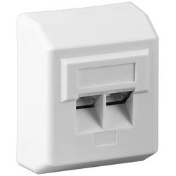 Goobay CAT-5e-Aufputzdose (AP) - 2x RJ45-Anschlüsse, geschirmt, Klemmleiste für werkzeugfreie LSA-Montage