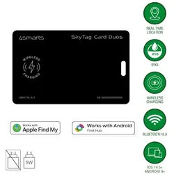 4smarts Standort-Finder SkyTag Card Duos ReCharge, schwarz