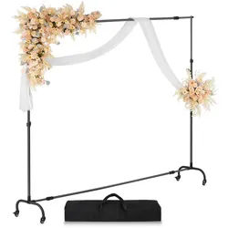 VEVOR Hintergrundständer verstellbares Fotohintergrundständer (Hintergrundtuch: 213 x 300 cm), Hintergrundständer mit Rollen, Bildschirmständer für Produktfotografie Studiofotografie