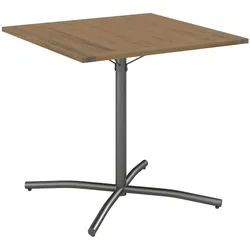 Ambia Garden Balkontisch , Grau, Akaziefarben , Holz, Metall , Akazie , Hartholz , 80x74x80 cm , Gartenmöbel, Gartentische, Klapptische