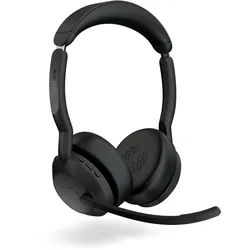 Jabra Evolve2 55, Stereo-Bluetooth-Headset, 4 Mikrofone UC kompatibel, Aktive Geräuschunterdrückung ANC, incl. Link 380 USB-C Bluetooth®-Adapter