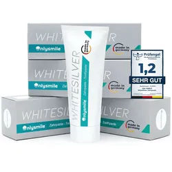 Onlysmile® WhiteSilver Zahnpasta 4er-Pack ‚Äì Antibakterielle Premium-Zahnpasta mit Mikrosilber 4 St