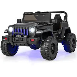 Costway Elektroauto 12V Kinder Schwarz , Kunststoff , 72x67x112 cm , Spielzeug, Spielzeugautos