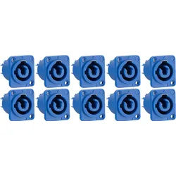 Pronomic PowPID BU Powerplug Einbaubuchse Blau 10x Set