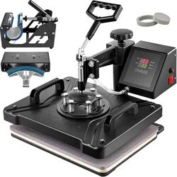 VEVOR Transferpresse 5 in 1 Heißpresse Maschine 38x30cm T-shirt Presse Maschine Hitzepresse Maschine DIY Heat Press mit Digitaler LED-Temperatur- und Zeitcontroller