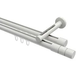 GARDINENSTANGE INNENLAUF Siteno Elanto 360 cm (geteilt in 2 x 180 cm), 2-läufig, 20 mm Ø Weiß