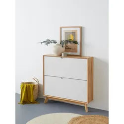 OTTO home Schuhschrank Pandrup mit 2 Klappen, ca. 8 Paar Schuhe pro Klappe, Höhe 90 cm weiß