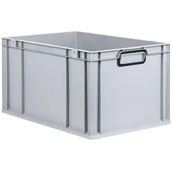 Proregal Eurobox NextGen Color, HxBxT 32x40x60cm, 65 Liter, Griffe schwarz zu, Grau, Eurobehälter, Transportbehälter