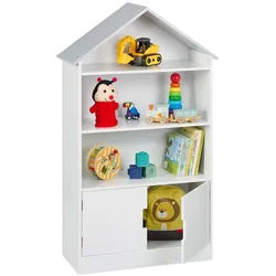Relaxdays Kinderregal , Weiß , Holzwerkstoff , 3 Fächer , 68x115x28 cm , Kinder- & Jugendzimmer, Kindermöbel, Kinderregale