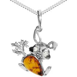OSTSEE-SCHMUCK Kette mit Anhänger Ostsee-Schmuck Kette mit Anhänger Hase mit Möhre (2-tlg) silberfarben 42 cm