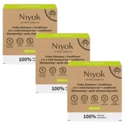 Niyok 2-in-1 Haar Shampoo & Conditioner 3-er Pack Seife 80 g