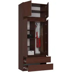 Raumhirsch Furniture Kleiderschrank Moderner Kleiderschrank – Eleganter Stauraum – Schlafzimmerschrank Robustes Möbelstück aus Spanplatte, Maße: 90 x 234 x 51 cm braun