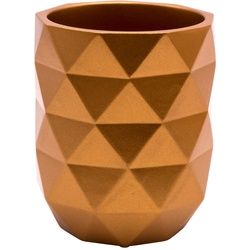 Xxxl Zahnputzbecher , Kupferfarben , Kunststoff , Graphik , 7.5x9.5x7.5 cm , Badaccessoires, Zahnputzbecher