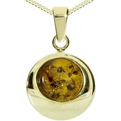Kette mit Anhänger OSTSEE-SCHMUCK "Ostsee-Schmuck Kette mit Anhänger Alina 12 mm" Gr. 42, gold, Halsketten, Damen, 42cm, Silber 925 (Sterlingsilber), L: 42
