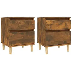 vidaXL Nachttisch Nachttische 2 Stk. Räuchereiche 40x35x50 cm (2-St)