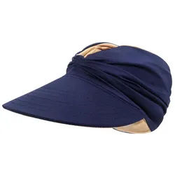 LuxusKollektion Visor Sonnenvisor Damen Pferdeschwanz Einheitsgröße Dunkelblau Beige