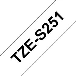 Brother Schriftband TZe-S251 (extra st) Schwarz auf Weiß Tintenpatrone weiß