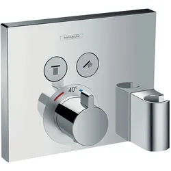 hansgrohe ShowerSelect Thermostat UP für 2 Verbraucher m. Schlauchanschl. u. Brausehalter 15765000, Badarmaturen, chrom